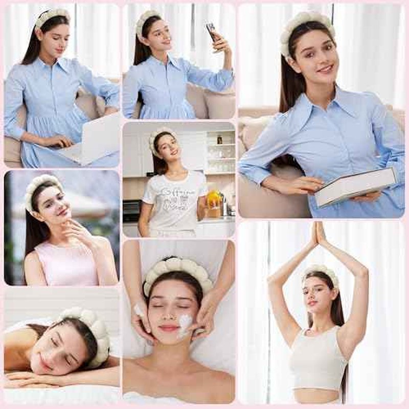 Headbands for Women - Spa Headband and Wristband Set - Headband for Washing Face,Facial Mask,Makeup and Skin Care,Gifts for Women and Teen Girl Gifts Trendy Stuff