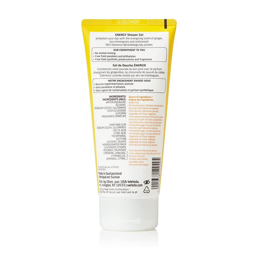 Weleda Aroma Essentials Body Wash Collection, 6.8 Fluid Ounce (Pack of 3), Energy Shower Gel, Pamper and Relax Body Wash, Gentle Plant Rich Cleanser