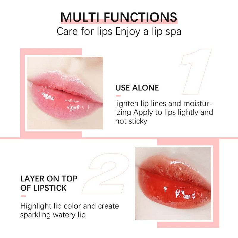 Hydrating Lip Glow Oil - Nourishing Tinted Lip Oil Gloss for Smooth Lips | Rosewood 0.2 OZ