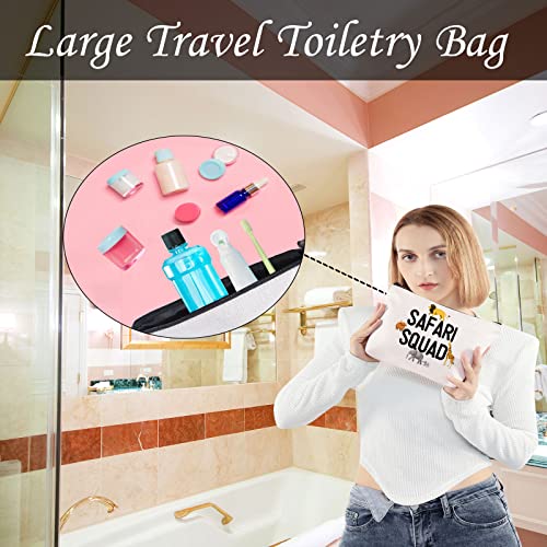 LEVLO Safari Squad Makeup Bag African Safari Trip Wild Animal Lover Travel Zipper Pouch(Safari Squad)