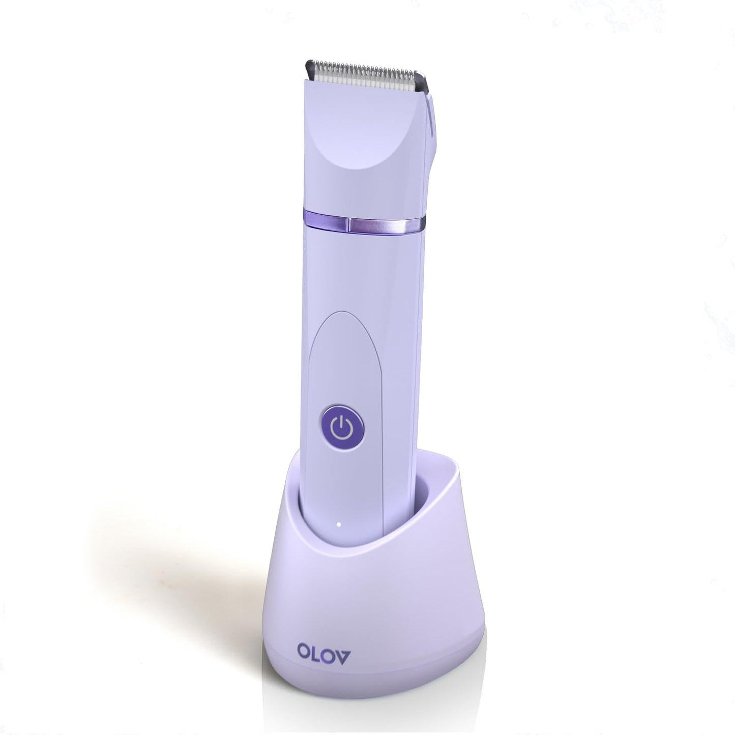 OLOV Electric Body Hair Trimmer - Groin Trimmer for Men - Bikini Trimmer Women - Wet/Dry Shaver Groomer, Replaceable Ceramic Blade Heads, Waterproof Hygiene Razor, Purple