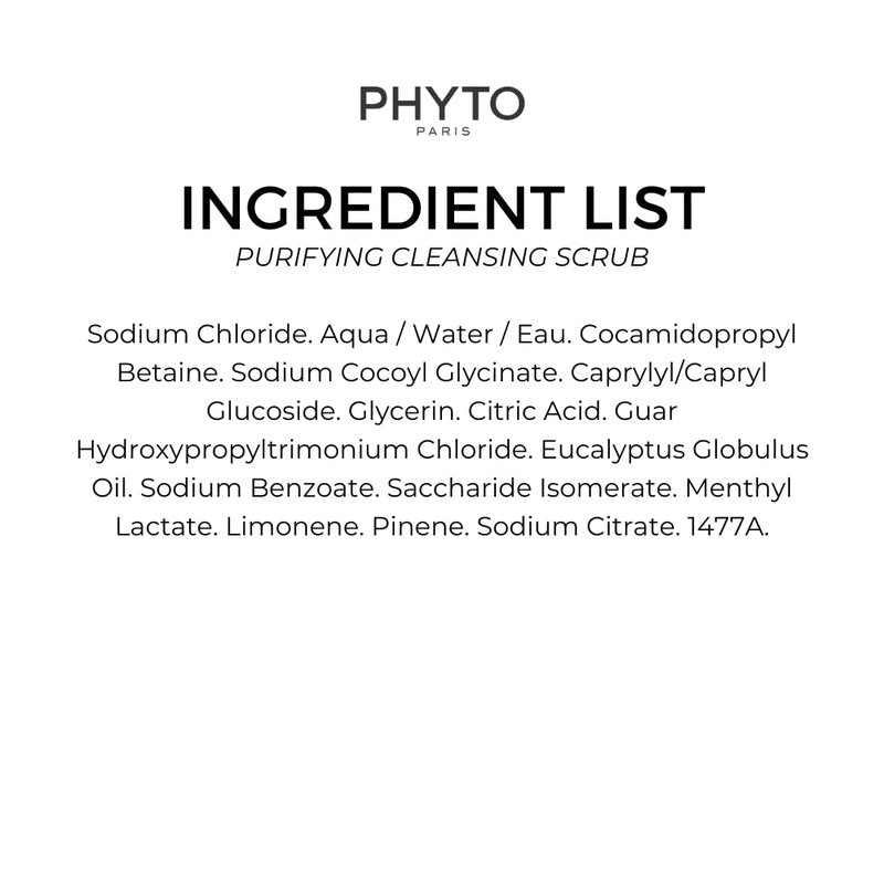 PHYTO Scalp Solutions Purifying Scrub - Exfoliating Sea Salt & Eucalyptus Cleanser for Oily Scalp | 7.05 oz