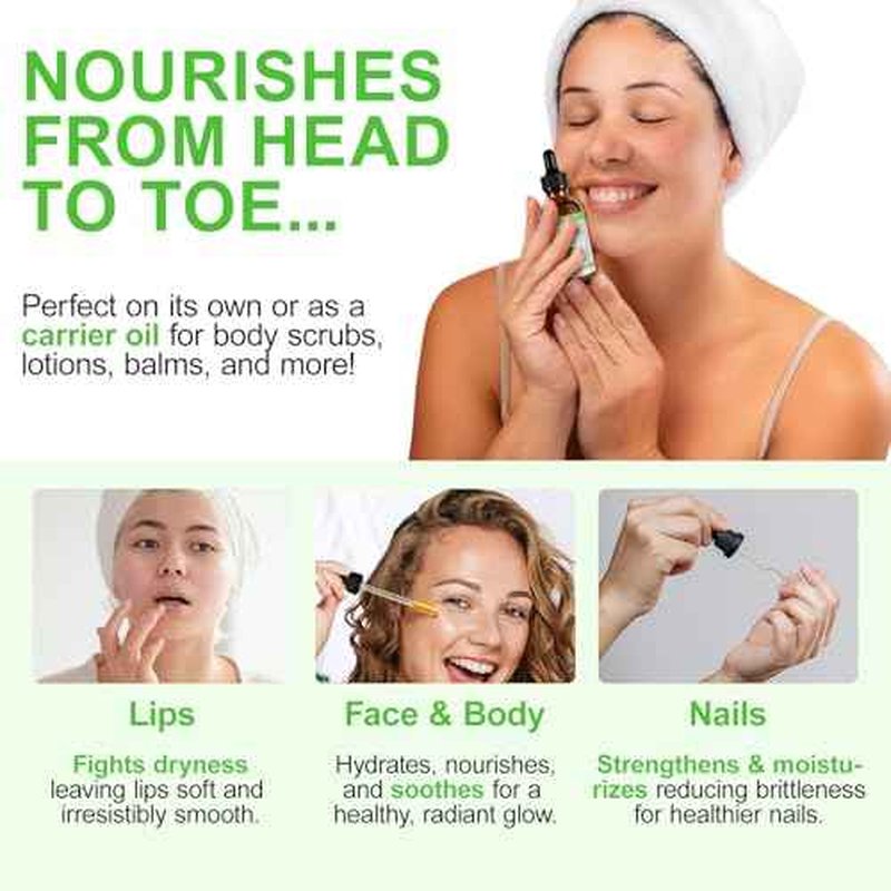 Neem Oil for Skin, Pure Natural Cold Pressing, Free of Hexane, Nourishes the Skin and Hair, Reduces Fine Lines, 2.02 Oz