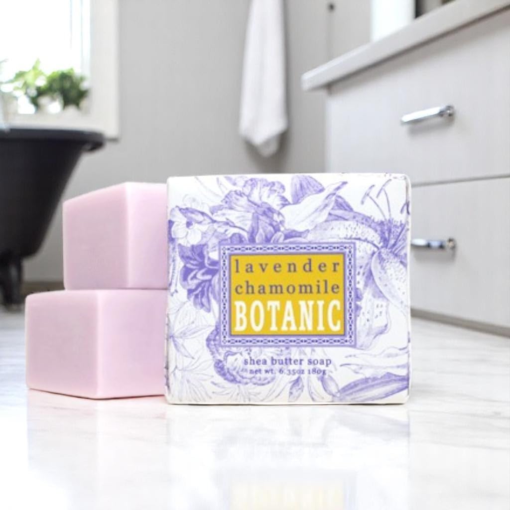 Greenwich Bay Mini Botanical Soap Bars 12 Pack 1.9 oz Each Individually Wrapped Guest Soaps for Airbnb, Spa, Travel, Bath Travel Size Bar Soap Set, Lavender Chamomile Calming Scent