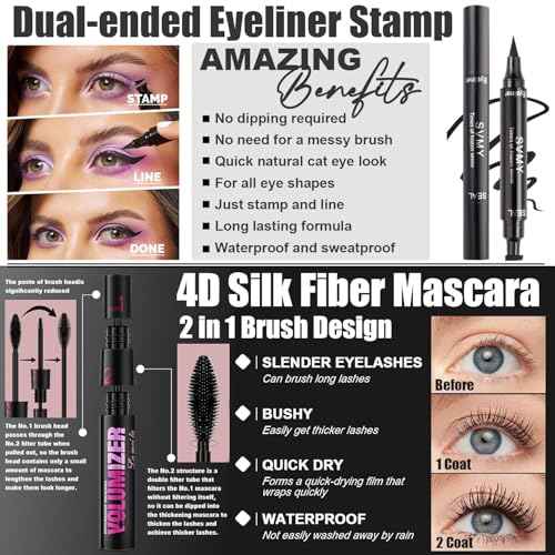 All in One Makeup Kit for Women Full Kit,Travel Make Up Gift Set for Women Teens Girls, Includes Eyeshadow,CC,Foundation,Lipstick,Mascara,Brush,Sponge,Brow Powder & Soap,Eyeliner,Primer,Contour,Bag