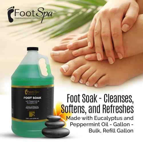 FOOT SPA - Foot Soak - Cleanses, Softens, and Refreshes - Made With Eucalyptus & Peppermint Oil - 128 Oz Gallon - Bulk, Refill Gallon