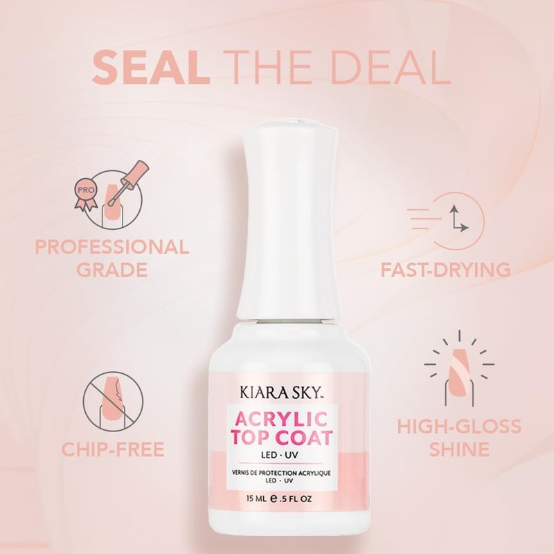 KIARA SKY Acrylic Primer & Top Coat Duo - Long-Lasting Nail Enhancement Set
