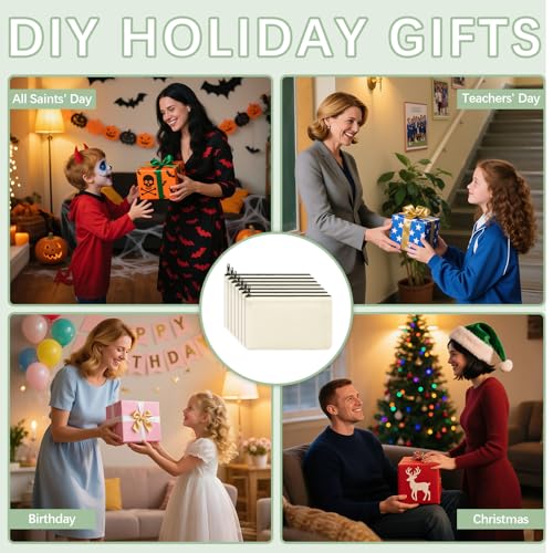 OKBA Beige 30 Pcs Sublimation Makeup Bags Blanks,DIY Craft Canvas Zipper Pouch Cosmetic Bag,Multi-Purpose Canvas Bag Bulk