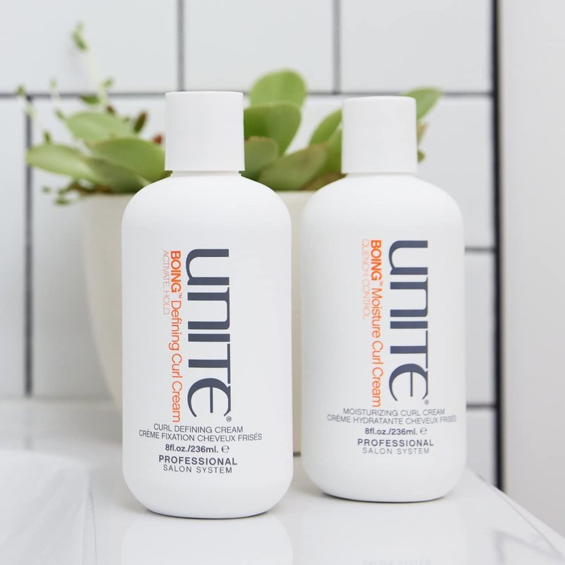 UNITE Hair BOING Moisture Curl Cream – Mega-Hydrating with Coconut & Argan-Infused Oil | Frizz Control & UV Protection | All Curl Types – 8 Fl Oz