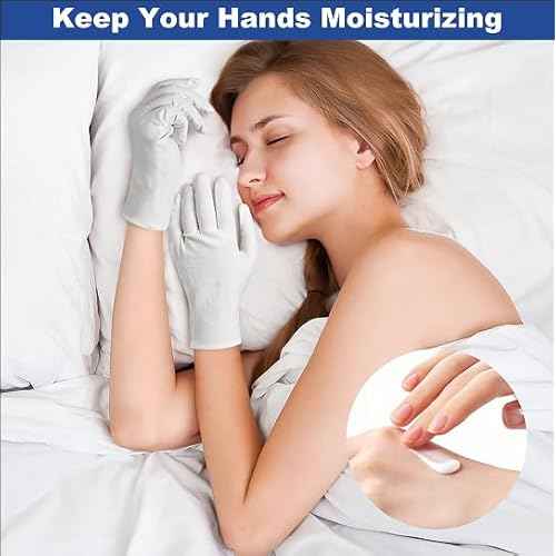 3 Pairs White Cotton Gloves, Premium Cotton Gloves for Dry Hands Sleeping, White Gloves for Moisturizing Hands Women and Men, Cloth Gloves for Eczema, Spa Glove for Lotion Overnight by Htaexpu