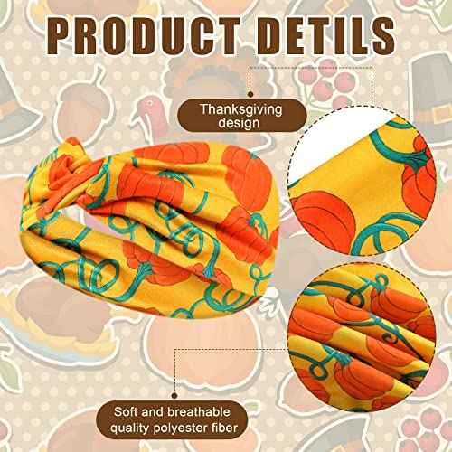 Waydress 12 Pcs Fall Headband Thanksgiving Head Bands for Women, Turkey Leaves Pumpkin Hair Accessories, Stretchy Non Slip Autumn Holiday Festive Gift Costume Decoration