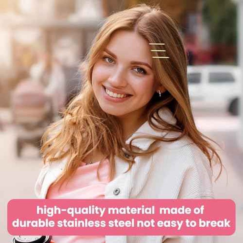 Blonde Bobby Pins, Pain-Free Hair Clips, Best Size 2in for Women and Girls (Golden -01)