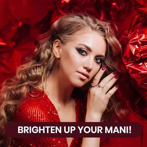 Beetles Red Gel Polish Set - 6 Colors Burgundy Red Gel Nail Polish Popular Shimmer Red-Obsession Collection Nails Art Design Soak Off Uv LED Nail Kit Minicure DIY Home Christmas Nails Set