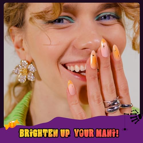 Beetles Halloween Gel Nail Polish Set - Hocus Pocus 6 Colors Gel Polish Kit, Orange Green Purple Black Red Glitter Fall Colors, Soak Off Nail Lamp UV LED Cured Nail Art Design Manicure Gift for Women