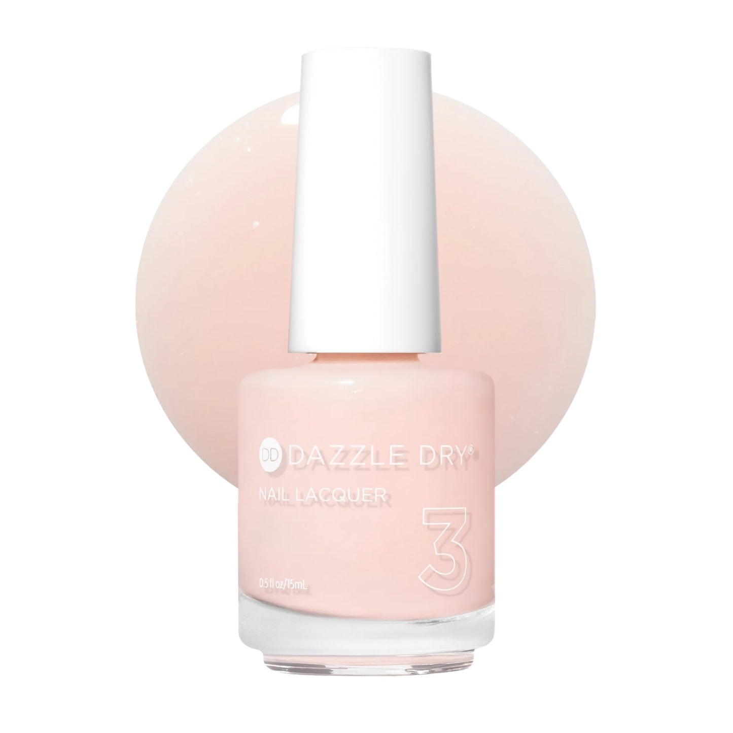 Dazzle Dry Nail Lacquer (Step 3) - Livin' La Vida Yoga - A soft and pale creamy pink with a hint of diamond dusted shimmer. Semi-sheer cream. (0.5 fl oz)
