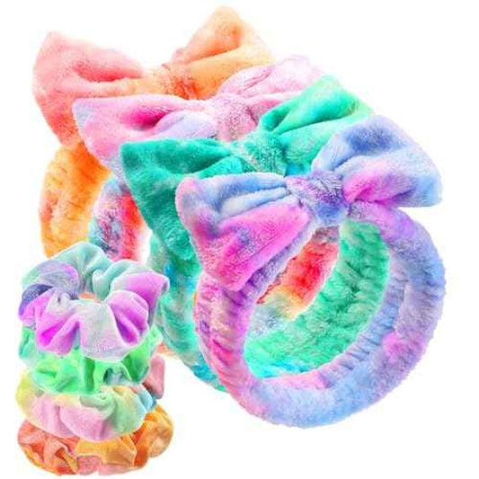 WSYUB Headband for Washing Face, Spa Headband for Teen Girls Skin Care and Makeup, with Hair Scrunchies