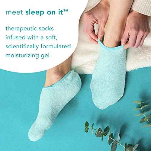 Barefoot Scientist Sleep On It Overnight Moisturizing Gel Socks, Nourish Your Feet (Teal)