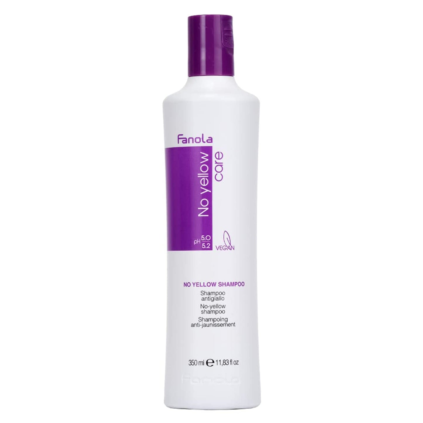 Fanola No Yellow Purple Shampoo - Color Depositing Purple Shampoo for Blonde, Silver, Gray, and Highlighted Hair - Anti Brass Shampoo Toner to Remove Yellow Tones & Brassiness from Bleached Hair