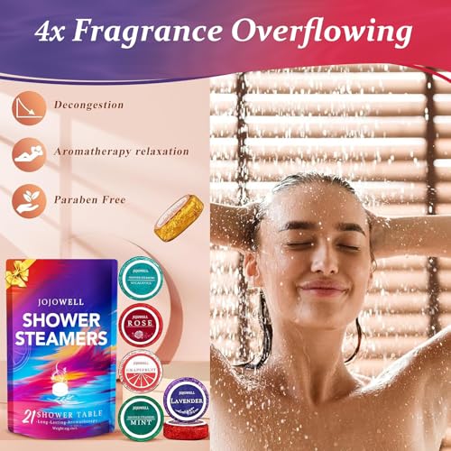 Shower Steamers Aromatherapy - 21Pcs Birthday Gifts for Women, Self Care with Natural Essential Oils Relaxation Home SPA, Womens Gifts for Christmas Stocking Stuffers for Adults, Teens, Wife, Her