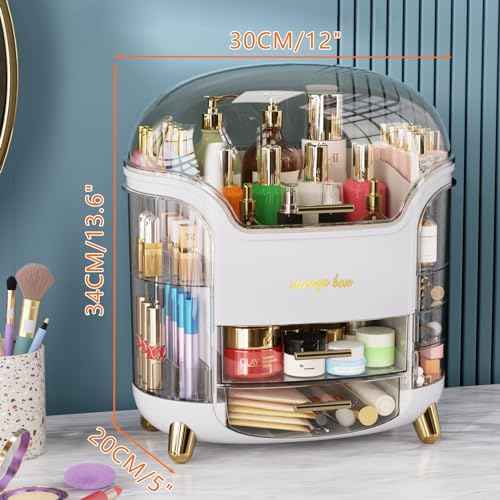 Large Capacity Makeup Organizer Countertop Vanity Organizer for Waterproof and Dustproof Skincare, Multi-Style, Clear