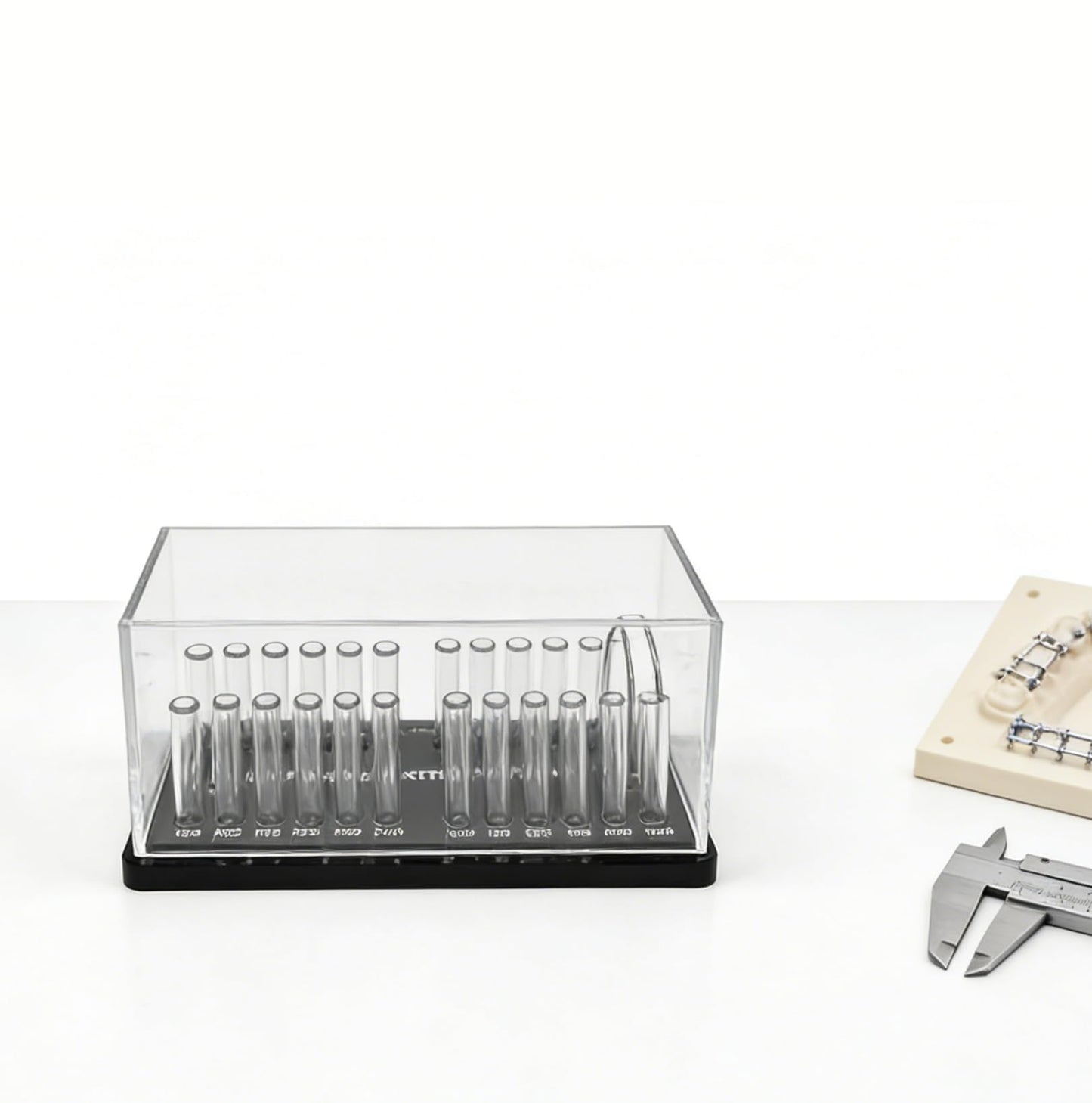 Dental Acrylic Archwire Organizer, YOUYA DENTAL Multi-functional Orthodontic Arch Wire Box Dental Resin Shelf Placement with Lid for Dental Clinic Arrange and Store Orthodontic Arch Wires Use (Square)