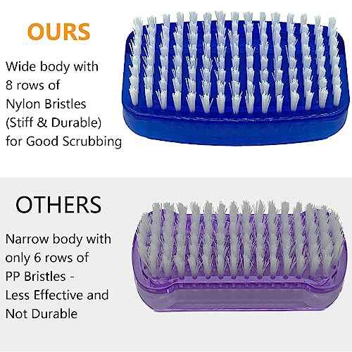 Nail Brush for Cleaning Fingernails 2 Sided Nylon Bristles Fingernail Brush for Cleaning Nail Scrubber Scrub Clean Soft Stiff Nail Scrub Brush, 2 Pack