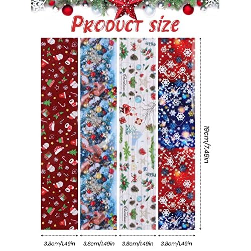 Kalolary 100 Sheets Christmas Nail Foil Transfer Stickers, Snowflakes Snowman Santa Claus Holographic Laser Nail Art Foils Decals for New Year Winter Nail Art Decoration