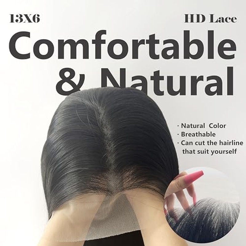 13x6 Lace Front Wig for Women, 30in Body Wave Synthetic Wig for Black Women with Elastic band, HD Lace Heat resistant Hair with Natural Density for Party Daliy, Trimmable, Natural Hairline Glueless
