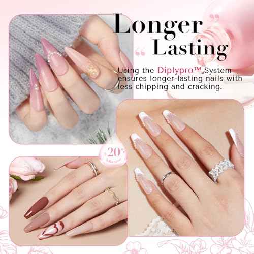 AZUREBEAUTY Dip Powder Liquid Set, 4Pcs 15ml/0.5oz Dipping Base Activator and Top Coat Brush Saver Nail File Necessary Tools for Dip Kit No Lamp Needed