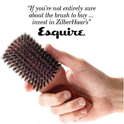 ZilberHaar Major Hair & Beard Brush for Men - Boar Bristles and Pearwood - All Beard and Hair Types - Made in Germany