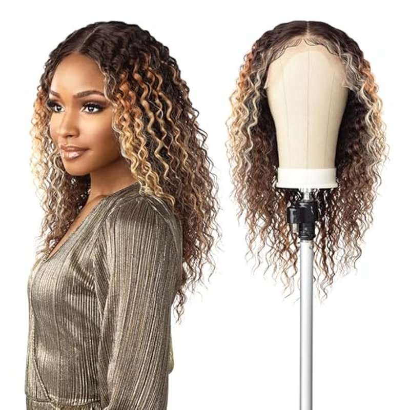 Sensationnel Butta Lace Wigs - Unit 19 Extra Wide 5 Inch Deep Parting Synthetic Preplucked Hairline Glueless Lacefront (1B OFFBLACK)