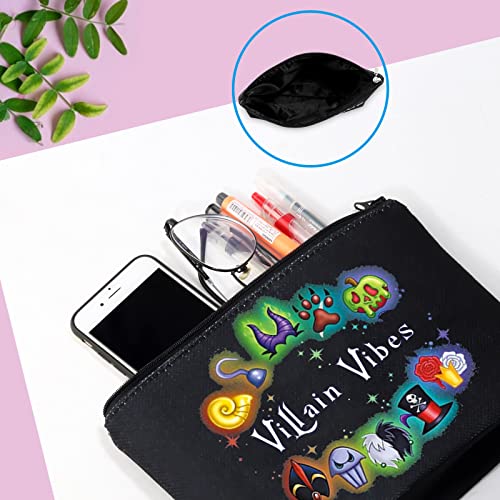 GJTIM Villains Inspired Gift Villain Lover Gift Villain Vibes Makeup Bag With Zipper Halloween Evil Cosmetic Bag Villain Witch Survival Kit (Villain Vibes Bag)