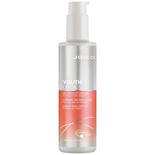 Joico YouthLock Blowout Crème - Collagen-Infused Hair Treatment | Softens, Strengthens & Reduces Frizz | 6.8 oz