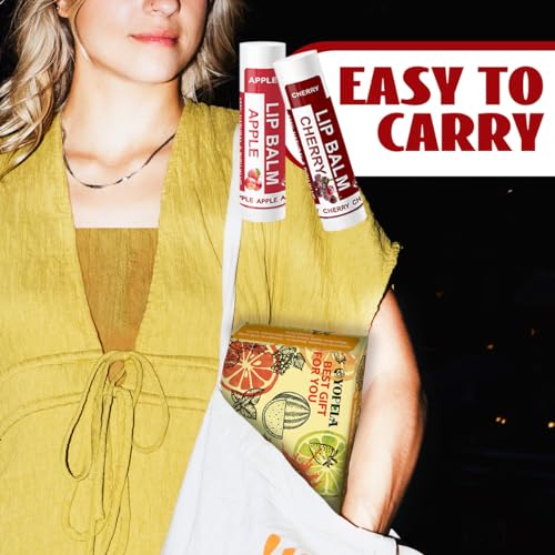 Yopela 56 Pack Natural Lip Balm in Bulk with Vitamin E and Coconut Oil - Moisturizing, Soothing, and Repairing Dry and Chapped Lips - 14 Flavors - Non-GMO Valentine's Gift