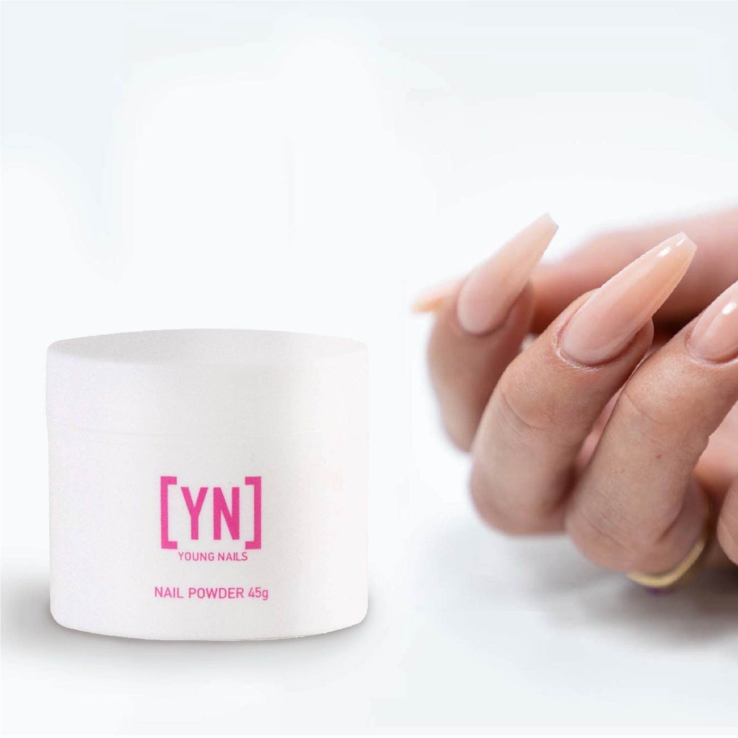 Young Nails Acrylic Speed Powder - Self-Leveling Acrylic Nail Powder, Clear Nude Pink White Acrylic Powder for Nail Extenstion, Professional Grade, Superior Adhesion, Color - Clear, 45g
