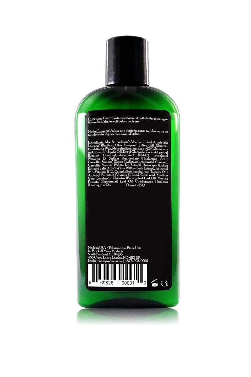 Brickell Men's Purifying Charcoal Face Wash for Men, Daily Facial Cleanser, With Charcoal, VItamin E, and Hyaluronic Acid, 8 Ounce, Scented