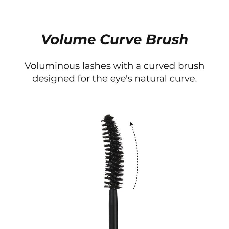 BOM COSMETICS Wonderproof Mascara Volume & Curl #01 Deep Black 0.28 oz salon-like curling power for lifted voluminous lashes, eyelash extension care, long lasting smudge and waterproof formula