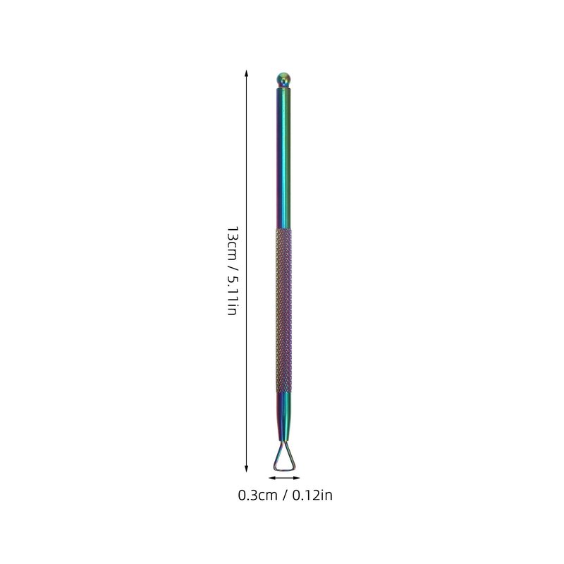 KALLORY Triangle Cuticle Pusher Gel Nail Polish Scraper Tool Stainless Steel Nail Art Remover for Manicure Pedicure Home Spa Salon Use 5.11In