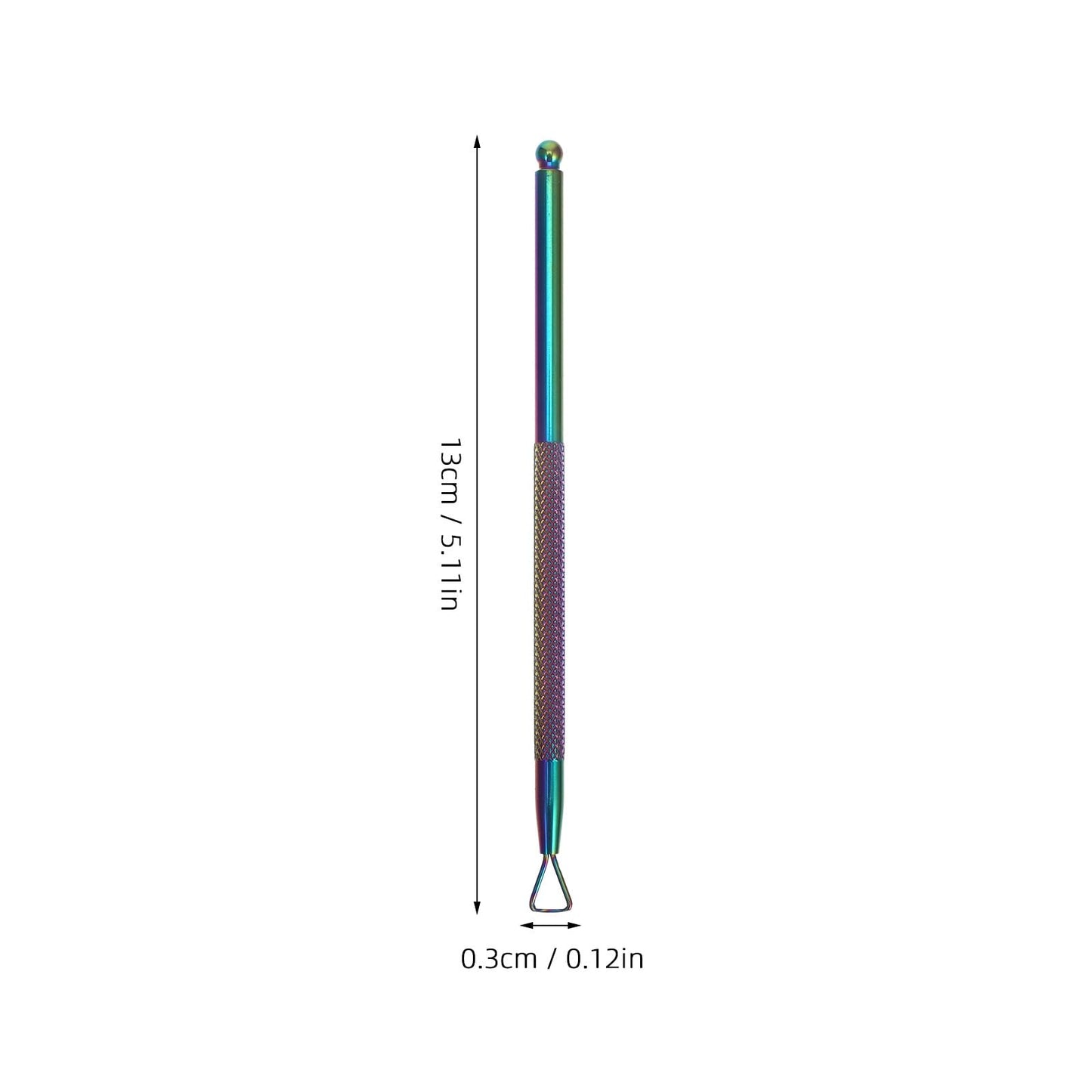KALLORY Triangle Cuticle Pusher Gel Nail Polish Scraper Tool Stainless Steel Nail Art Remover for Manicure Pedicure Home Spa Salon Use 5.11In