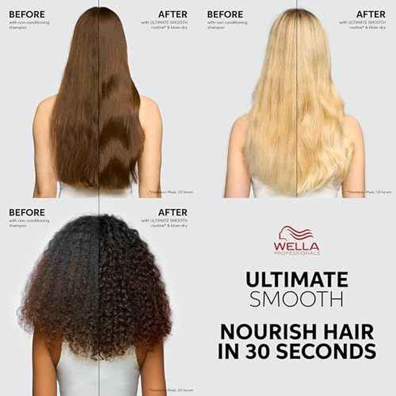 Wella Professionals ULTIMATE SMOOTH Conditioner | Treatment for Dry, Frizzy Hair | Nourishes, Smooths & Adds a Silky Shine | With Squalane & Omega 9 | Color Safe