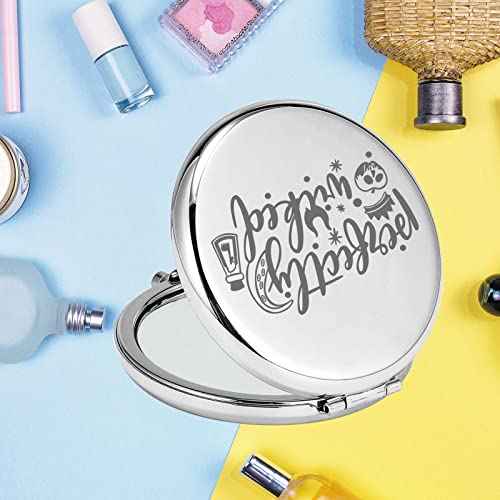 KEYCHIN Villains Movie Pocket Mirror Evil Queen Fans Gifts Perfectly Wicked Halloween Compact Mirror for Women Girl Teenagers (Perfectly Wicked Mirror-S)
