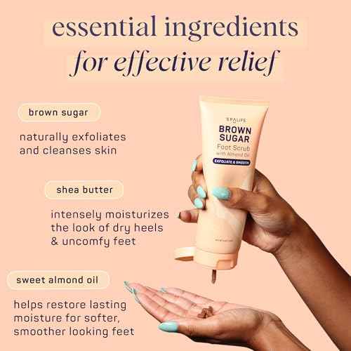 SpaLife Beauty Brown Sugar Foot Scrub ? Exfoliating Foot Treatment for Dryness & Roughness ? Sugar Scrub for Feet ? Made with Shea Butter & Sweet Almond Oil to Soften & Smooth Skin