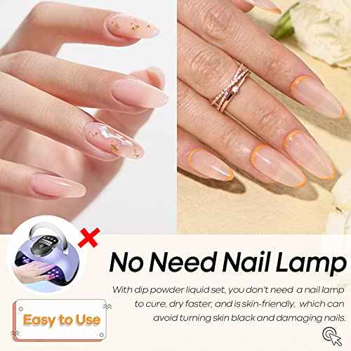 AZUREBEAUTY Translucent Dip Powder - Nail Bed Color 2Oz/56g, Sheer Nude Semi-transparent Clear Soft Peach Pink Dipping Powder Crystal Natural Nail Art Starter Manicure Salon DIY Home for Starter Gift