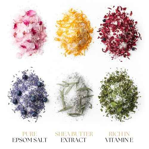 Epsom Salt Bath Gift Set ? 6 Aromatherapy Blends with Essential Oils ? Bath & Body Gift Set for Women, Stress Relief, Self Care, Birthday Gifts ? Jane & Bloom