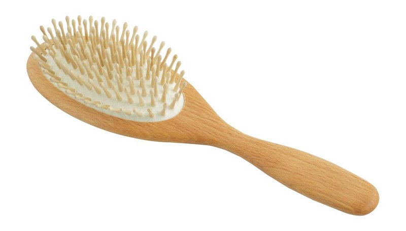 Redecker Rounded Maple Pin Hairbrush with Oiled Beechwood Handle, 9-Inches