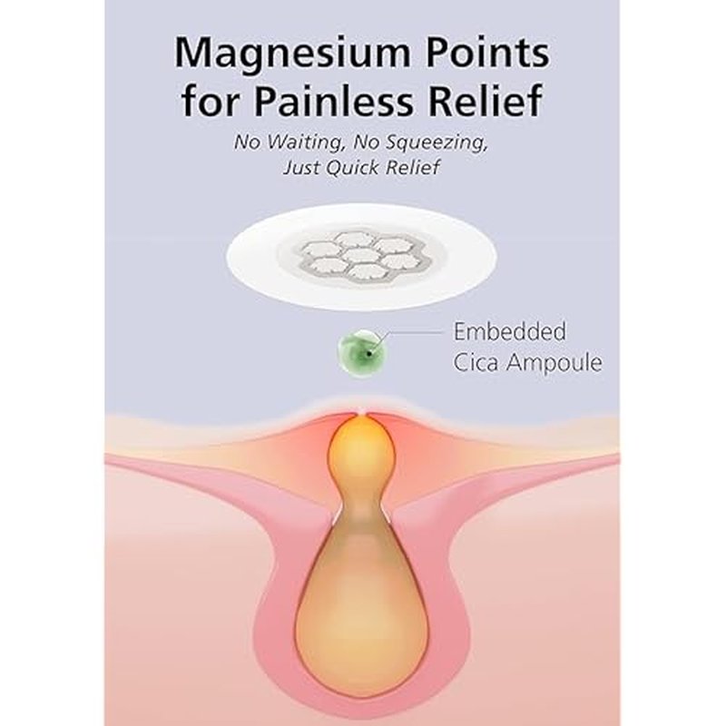 EasyDerm Quick Calming Magnesium Patches ? 40 Patches (4 Pack), Hydrocolloid Acne Spot Treatment with Tea Tree & Cica, Bulk Value Pack for Acne-Prone Skin, Ideal for Home Skincare