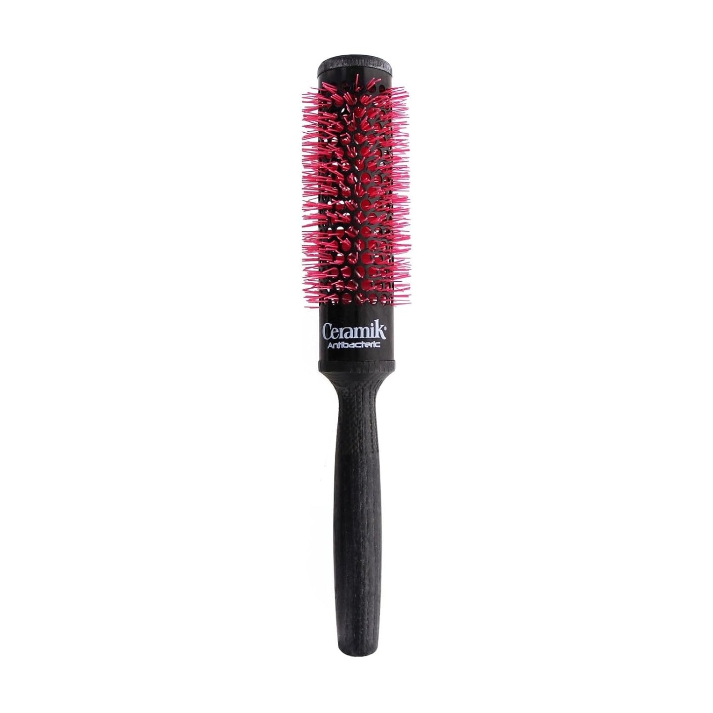 Ceramik Oxy Round Brush - Oxygen-Treated Ceramic Barrel, Wooden Handle | 1.18 Inch Diameter for Medium to Long Hair