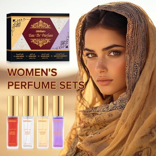 Roseye Eau de Parfum Gift Set ? 4 x 0.34 Fl Oz Travel Size Unisex Perfumes, Long Lasting Middle Eastern Inspired Scents, Elegant Mini Fragrance Set for Daily Wear, Holiday & Christmas Gifts