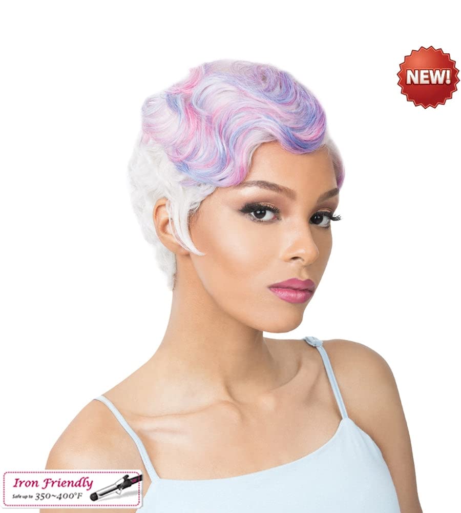 Nuna Synthetic Hair Wig - Natural Dark Extra with Burgundy Highlights | Stylish & Versatile