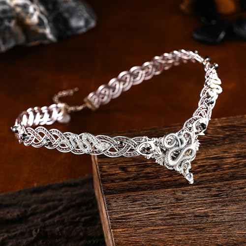 Renaissance Medusa Snake Crown - Medieval Retro Elf Viking Crown Braided Viking Tiara Fairy Circlet Silver Snake Vintage Celtic Headband Cosplay Halloween Elf Headpiece for Men and Women